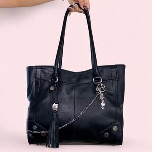 Tignanello black leather hobo bag